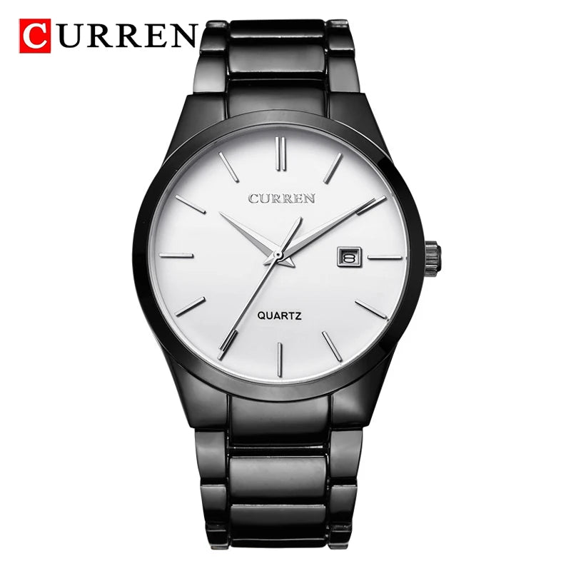 CURREN 8106 – Relógio Masculino Slim, Pulseira de Aço Inoxidável, Resistente à Água