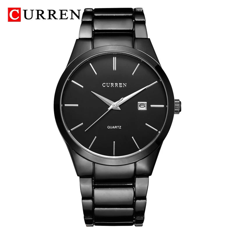 CURREN 8106 – Relógio Masculino Slim, Pulseira de Aço Inoxidável, Resistente à Água