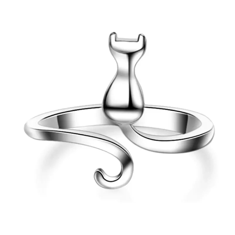 🐱 Anel de Gato em Prata 925 – Luxo e Delicadeza para Mulheres