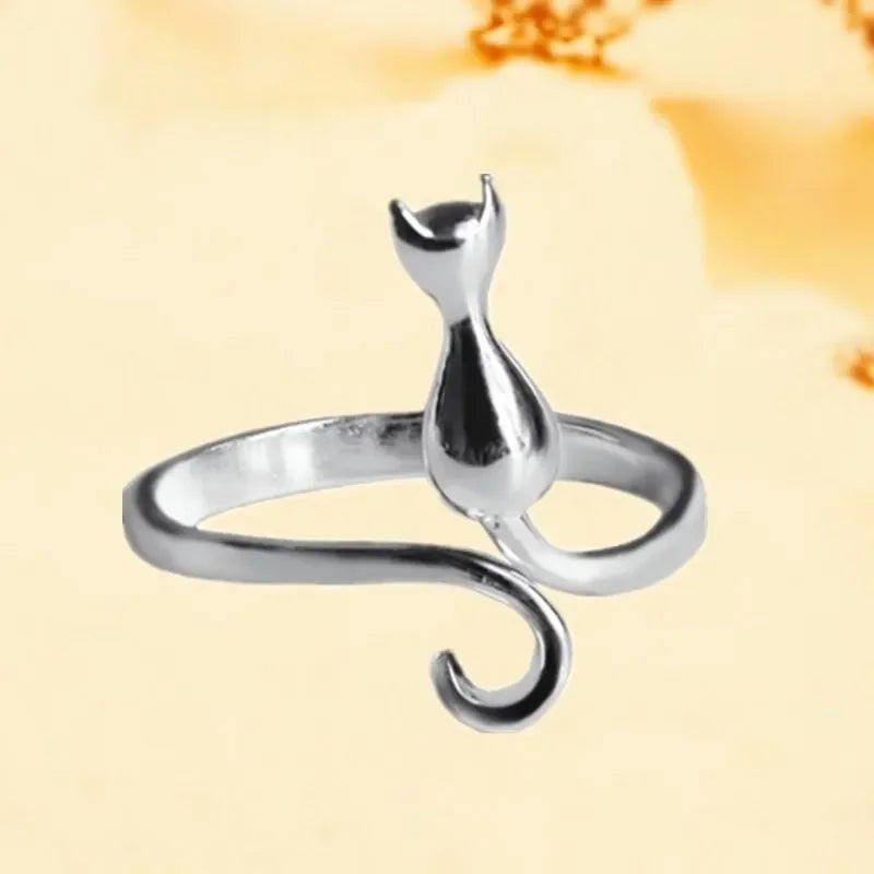 🐱 Anel de Gato em Prata 925 – Luxo e Delicadeza para Mulheres