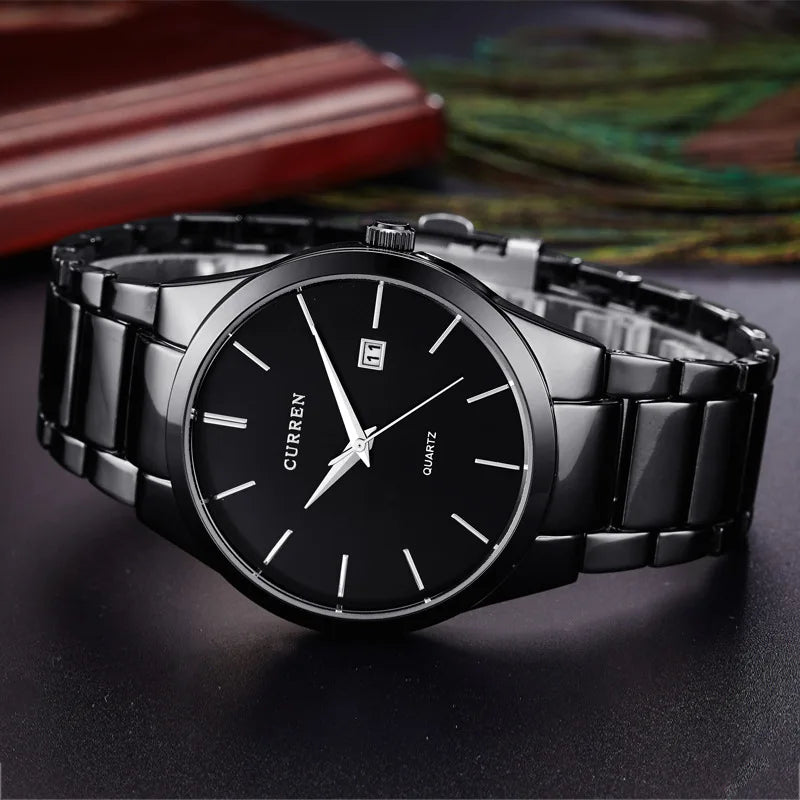 CURREN 8106 – Relógio Masculino Slim, Pulseira de Aço Inoxidável, Resistente à Água