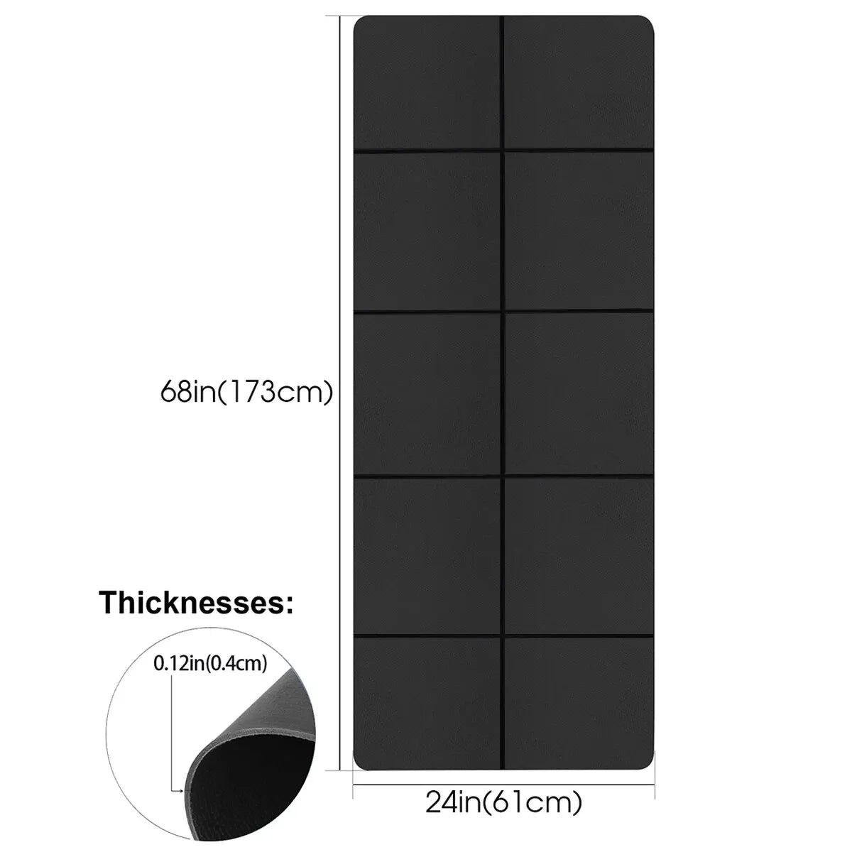 Tapete de Yoga Antiderrapante para Esportes e Fitness – EVA Confortável, 4MM de Espessura