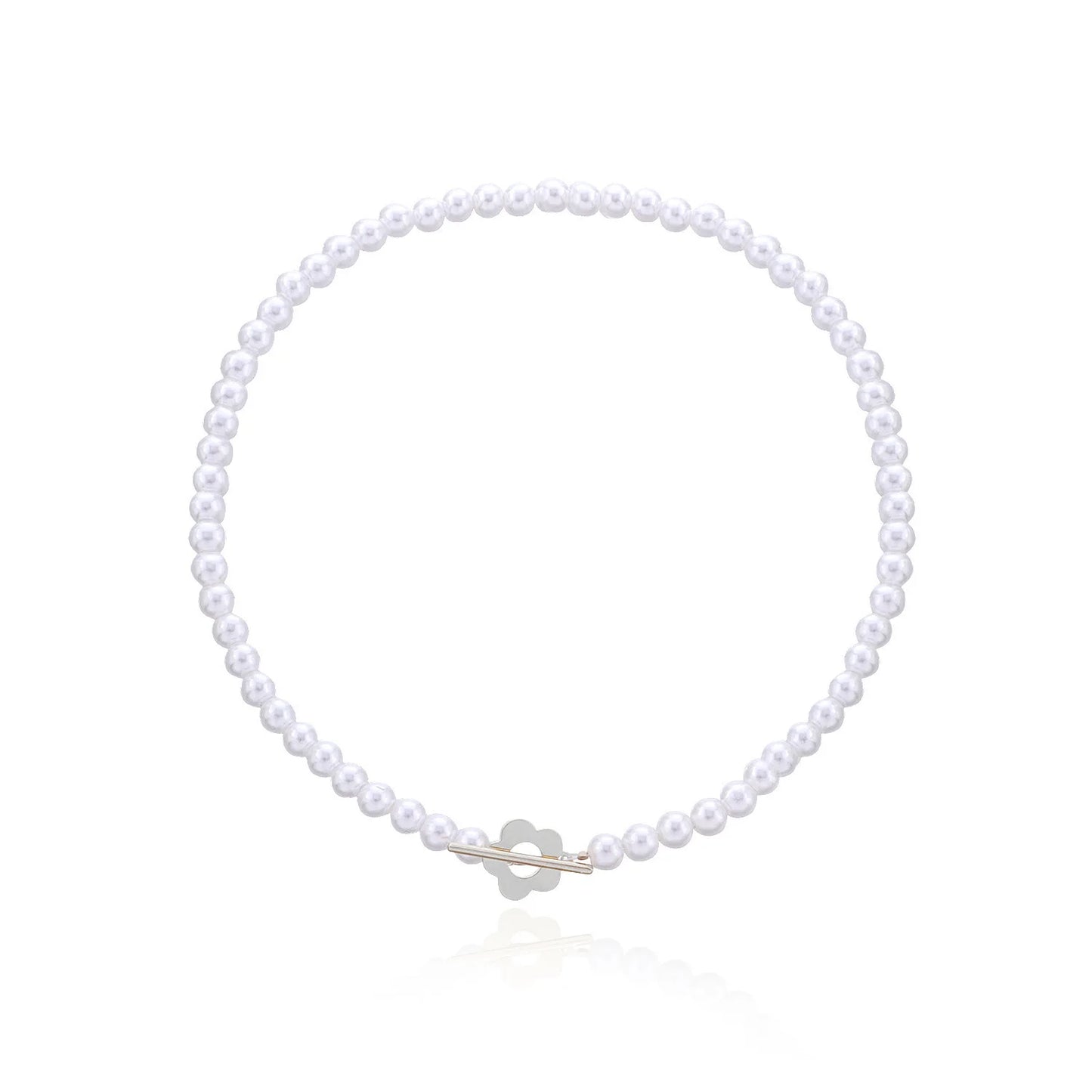 ✨ Colar Choker Luxuoso com Pérolas e Fecho Flor OT ✨