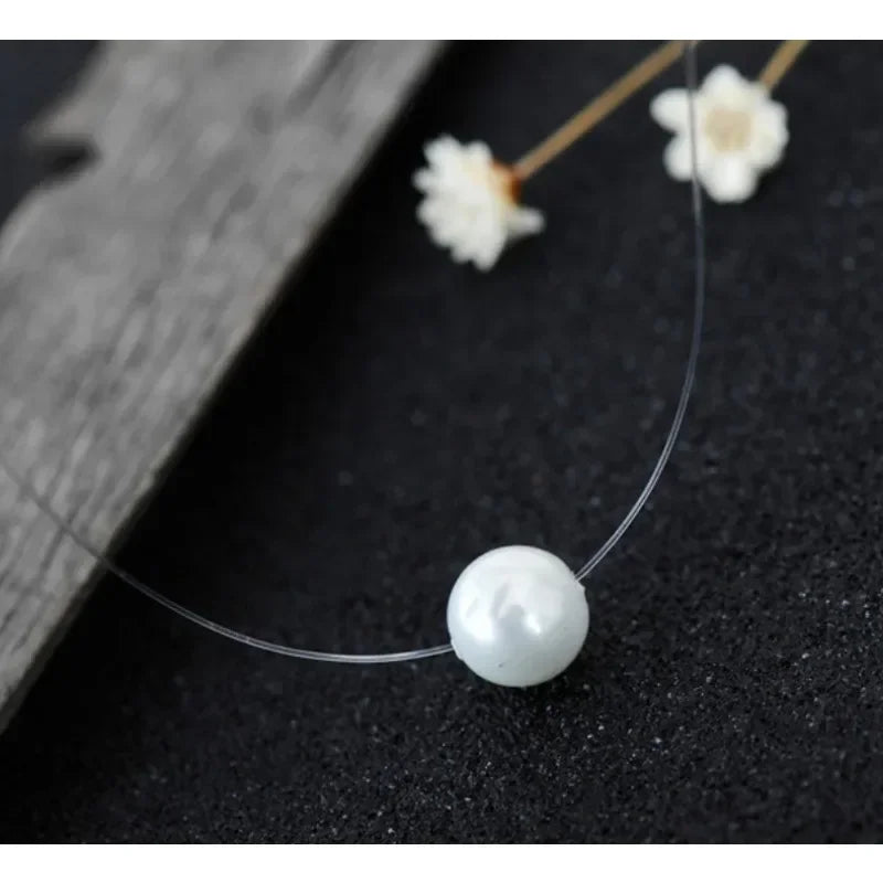 đź’Ž Choker InvisĂvel com PĂ©rola – Delicadeza e Sofisticação Minimalista