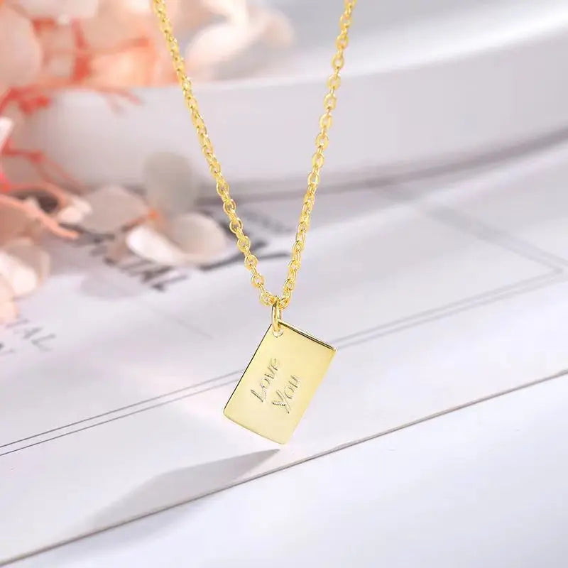 💌 Colar Envelope em Aço Inoxidável – Mensagem de Amor Sempre Contigo