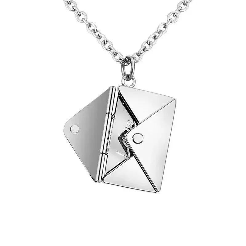💌 Colar Envelope em Aço Inoxidável – Mensagem de Amor Sempre Contigo