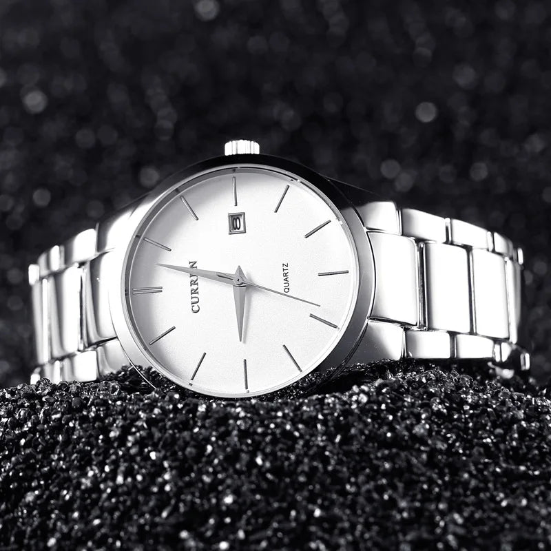 CURREN 8106 – Relógio Masculino Slim, Pulseira de Aço Inoxidável, Resistente à Água