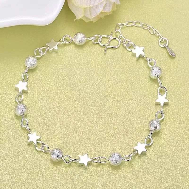 💖 Pulseira de Prata 925 com Coração Vazado e Zircônia – Estilo Coreano Retrô 💖