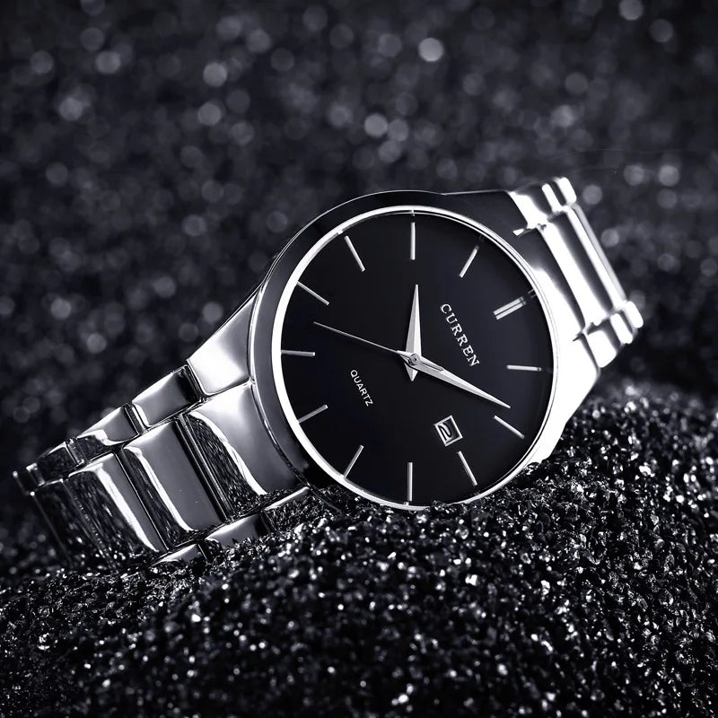 CURREN 8106 – Relógio Masculino Slim, Pulseira de Aço Inoxidável, Resistente à Água