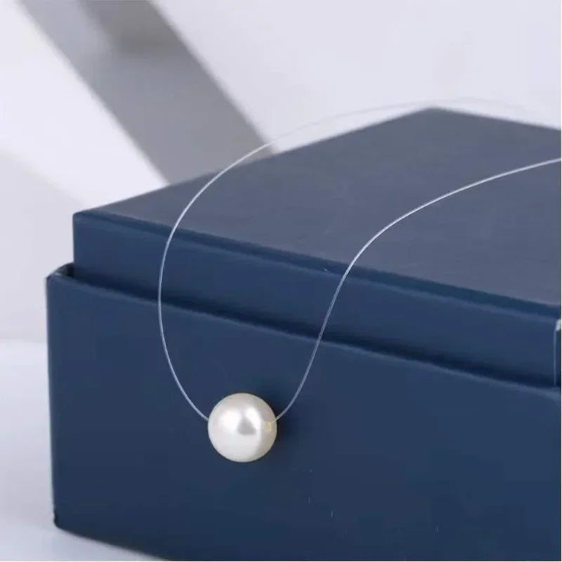 đź’Ž Choker InvisĂvel com PĂ©rola – Delicadeza e Sofisticação Minimalista