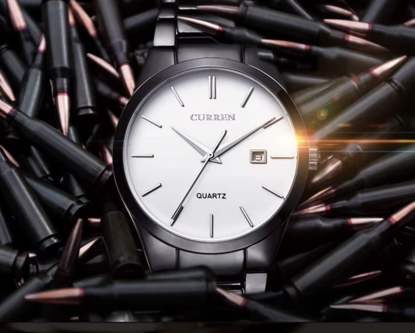 CURREN 8106 – Relógio Masculino Slim, Pulseira de Aço Inoxidável, Resistente à Água