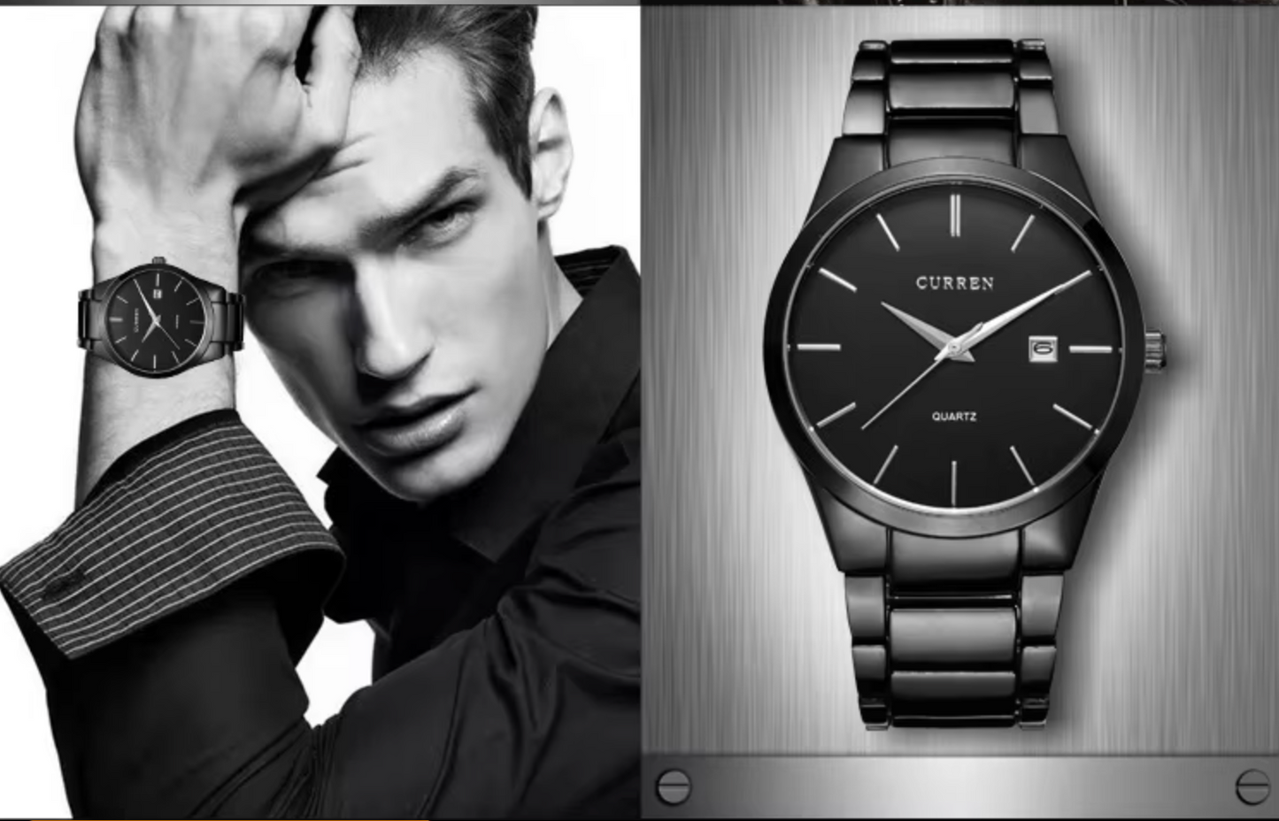 CURREN 8106 – Relógio Masculino Slim, Pulseira de Aço Inoxidável, Resistente à Água