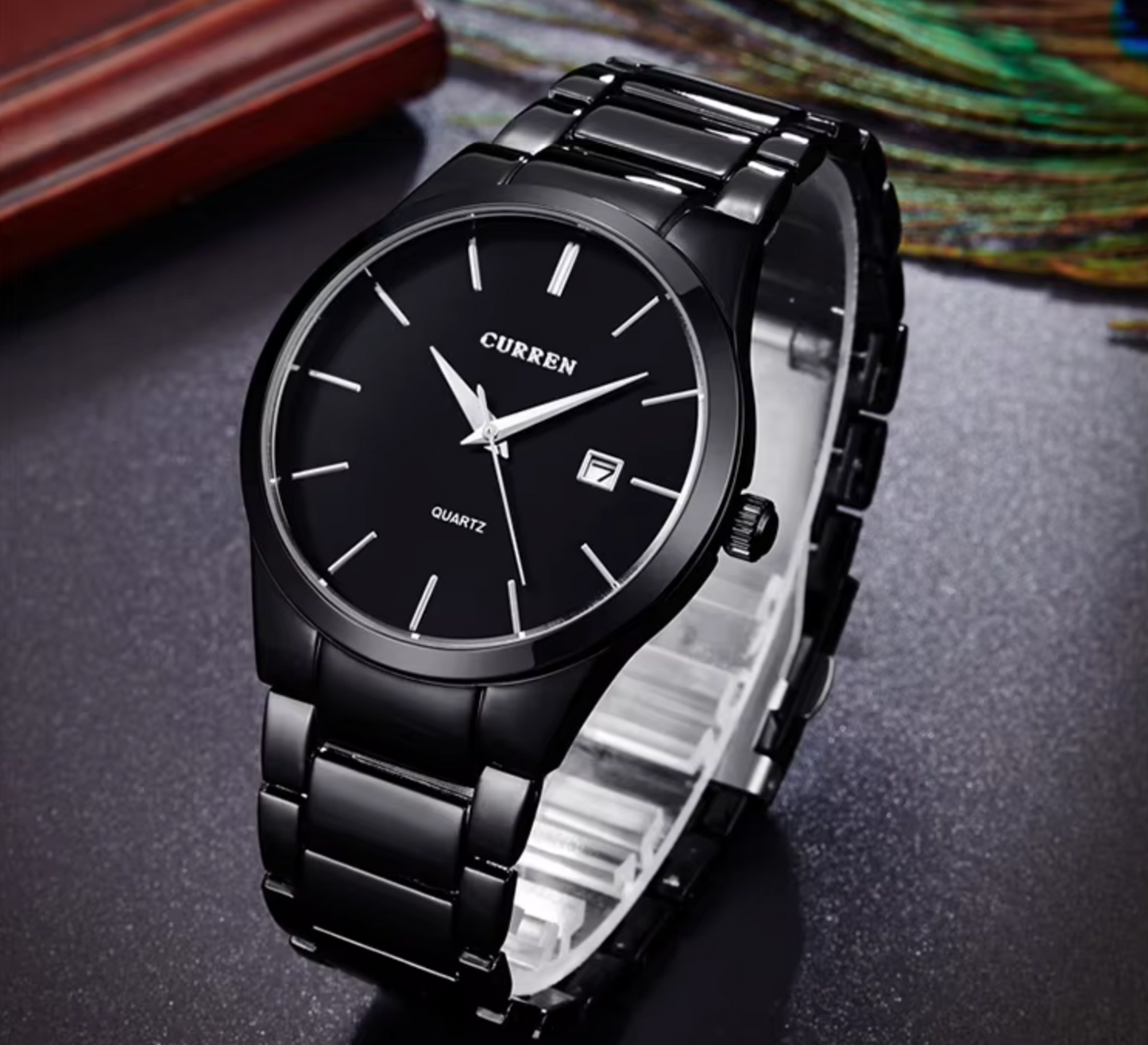CURREN 8106 – Relógio Masculino Slim, Pulseira de Aço Inoxidável, Resistente à Água