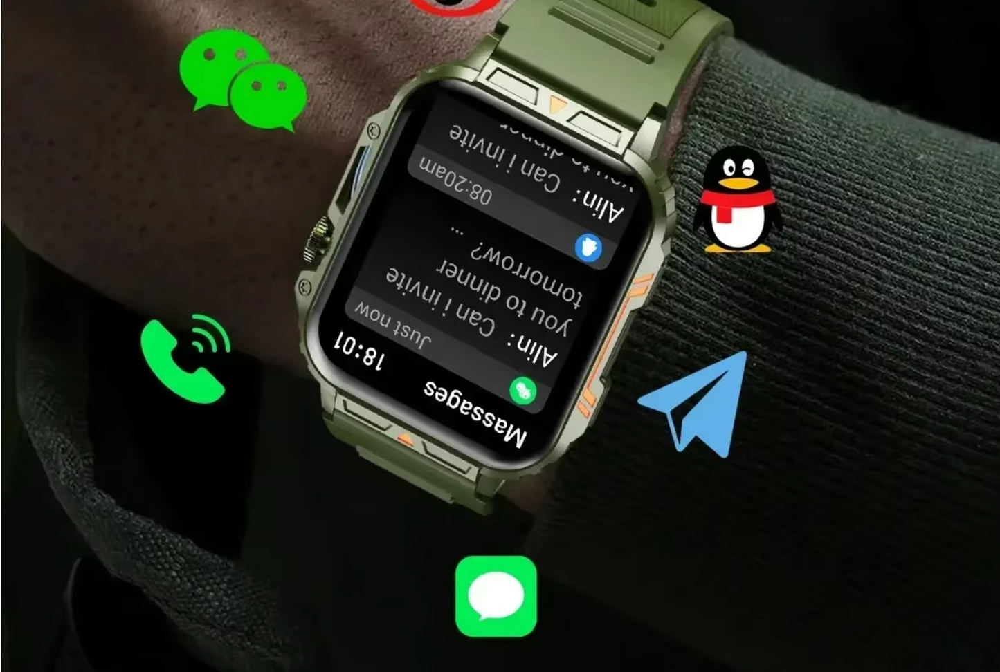 XIAOMI 1.95" Smartwatch Militar – Bluetooth Call, Resistente à Água, Monitoramento Completo