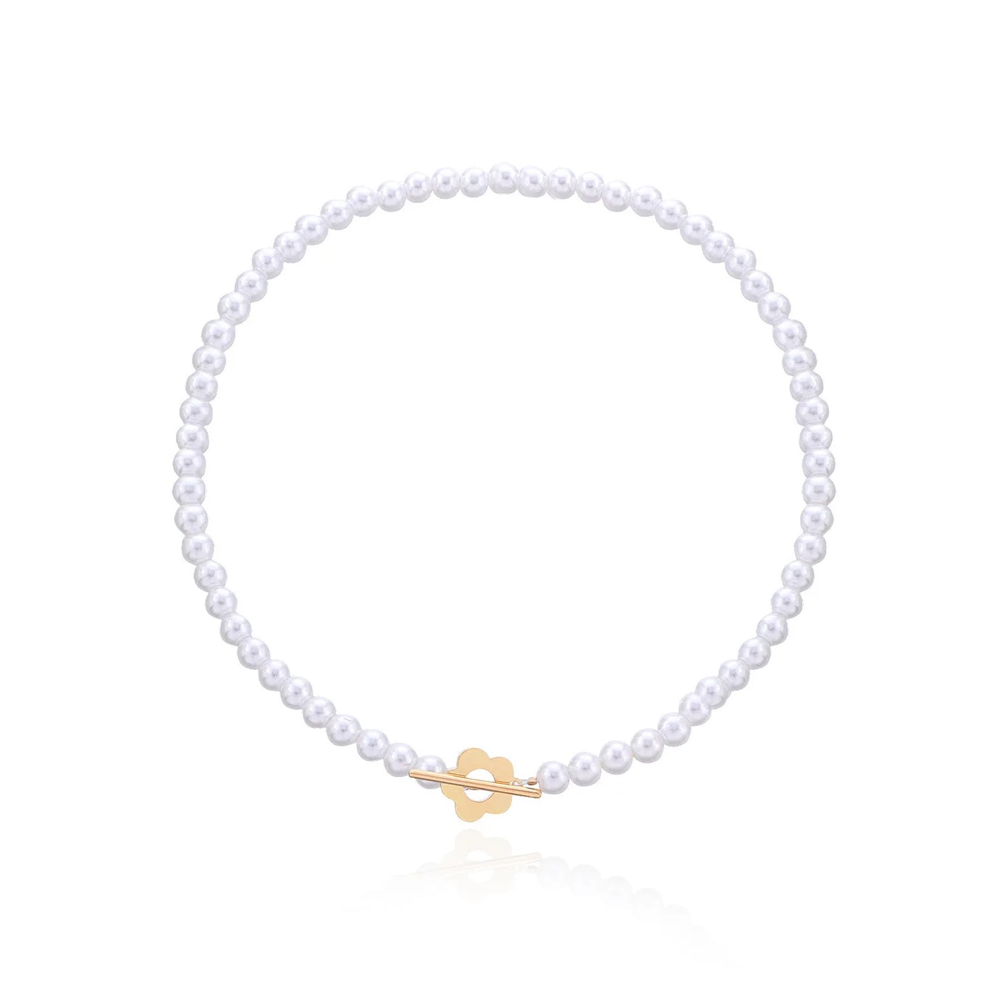 ✨ Colar Choker Luxuoso com Pérolas e Fecho Flor OT ✨