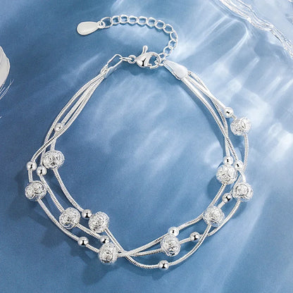 💖 Pulseira de Prata 925 com Coração Vazado e Zircônia – Estilo Coreano Retrô 💖