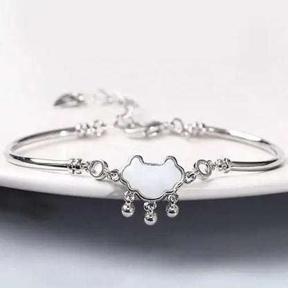 💖 Pulseira de Prata 925 com Coração Vazado e Zircônia – Estilo Coreano Retrô 💖