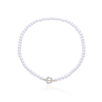 ✨ Colar Choker Luxuoso com Pérolas e Fecho Flor OT ✨