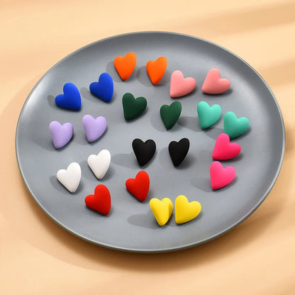 💖 Brincos Coração Acrílico Colorido – Estilo Coreano Moderno 💖
