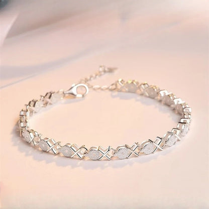 💖 Pulseira de Prata 925 com Coração Vazado e Zircônia – Estilo Coreano Retrô 💖