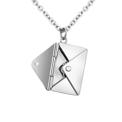 💌 Colar Envelope em Aço Inoxidável – Mensagem de Amor Sempre Contigo